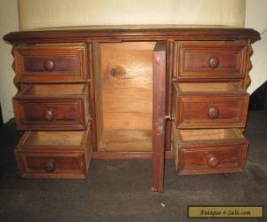 Item Antique Chest Walnut French Cabinet Table Top Six Drawer One Door Inlaid for Sale