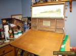 Antique Child's Chautauqua Industrial Art Desk With Chalkboard And Scroll 1913 for Sale