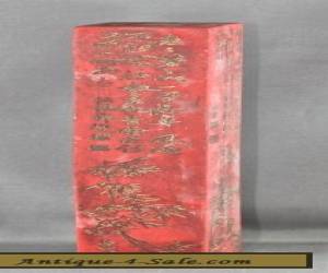 Item Fantastic Antique Chinese Hand Carved Red Ink Block Original Box for Sale
