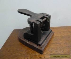 Item Antique/vintage Cast Iron wood Paper Hole Punch British Made The Longdon for Sale