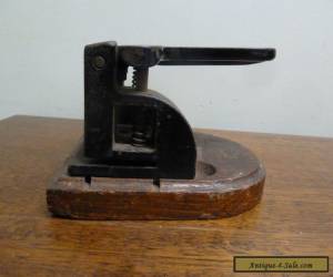 Item Antique/vintage Cast Iron wood Paper Hole Punch British Made The Longdon for Sale