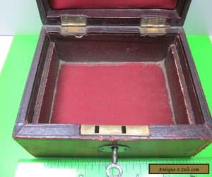 Item ANTIQUE OLD VINTAGE JEWELLERY BOX DRESSING TABLE TRINKET  RING WATCH BOX KEY for Sale