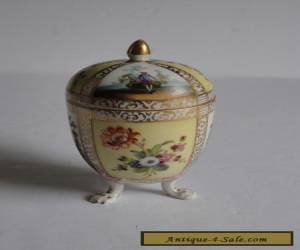 Item Helena Wolfsohn Dresden Porcelain CHOCOLATE Cup Lid and Saucer WATTEAU 19c AS IS for Sale