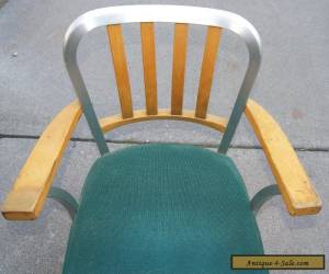 Item Shaw Walker Mid-Century Modern Wood & Aluminum Chair with Padded Seat I Ship for Sale