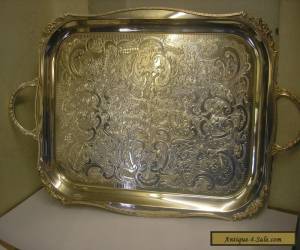 Item Vintage Alpha Plate Viners Of Sheffield Silver Plated Chased Tray Large Heavy for Sale