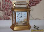 french Brass Carriage Clock Hand Painted porcelain panels - Sevres Style working for Sale