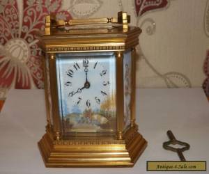 Item french Brass Carriage Clock Hand Painted porcelain panels - Sevres Style working for Sale