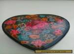 VINTAGE WOODEN LACQUERED HEART SHAPED TRINKET BOX for Sale