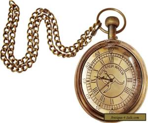 Item Antique Brass Australian Pocket Watch Vintage Nautical Clock With Chain Pandent for Sale