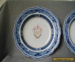 Item SET OF 4 CHINESE 18TH C. BLUE & WHITE ARMORIAL  PLATES  for Sale