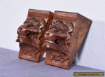 6" French Antique Renaissance Corbels Hand Carved Oak Wood Trim Lions for Sale