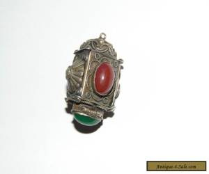 Item LARGE ANTIQUE EASTERN ORNATE SILVER PENDANT with SECRET POISON COMPARTMENT for Sale