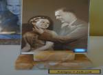  VINTAGE ART DECO 30s TOFFEE/CARAMEL  MARBLE BASE  PHOTO FRAME  for Sale