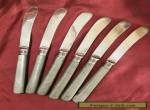 Lovely Antique Butter Knives with Sterling Silver Collars for Sale
