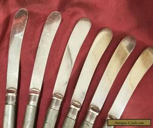 Item Lovely Antique Butter Knives with Sterling Silver Collars for Sale
