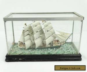 Item Antique Scratch Built 3 Masted Schooner Delrio Model Ship In Case America for Sale