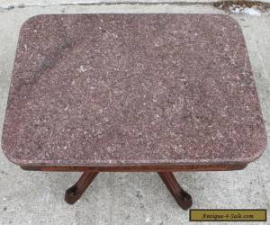 Item 1870-80s SOLID WALNUT VICTORIAN ROSE MARBLE TOP COFFEE TABLE STAND for Sale