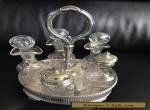 Cut Glass Cruet Set In Silver plate Stand for Sale