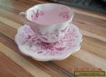 Vintage Coalport Cairo Pattern Teacup and Saucer Pink Peacocks and Butterflies  for Sale
