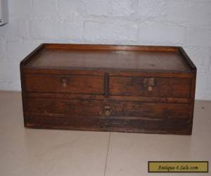 Item Vintage Oak Table Top / Desk Top 3 Drawer Storage Cabinet for Sale