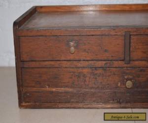 Item Vintage Oak Table Top / Desk Top 3 Drawer Storage Cabinet for Sale