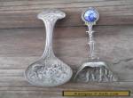 Two ornate silver metal tea caddy spoon Dutch Delft windmill cameo for Sale