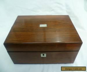 Item ANTIQUE ROSEWOOD JEWELLERY/SEWING BOX WITH MOTHER OF PEARL DECORATION for Sale