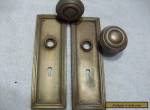 vintage metal door knobs & back plates for Sale