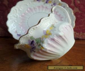 Item Vintage Unmarked Hand Painted Pastel Bone China Tea Cup Set - Violet & Yellow  for Sale