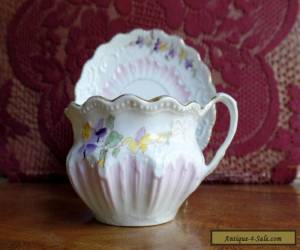 Item Vintage Unmarked Hand Painted Pastel Bone China Tea Cup Set - Violet & Yellow  for Sale