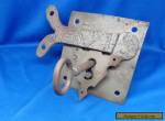 Antique Vintage Steel Jail Key Lock Set  Mechanism & Rosette Plate for Sale