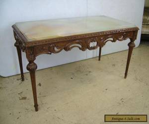 Item Antique Vintage Beautiful French Louis XVI Carved Marble Onyx Top Coffee Table for Sale