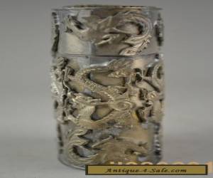 Item collectible china handwork tibet silver carving dragon phoenix toothpick box  for Sale