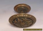 Antique Pair of Solid Brass Bronze Victorian Door Knobs for Sale