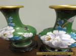 Chinese Cloisonne Vases Chrysanthemum motif vintage  Mirrored Pair   for Sale