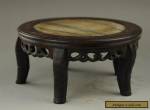 chinese exquisite manual Mosaic jade wood table  for Sale