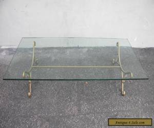 Item Mid-Century Brass Glass-Top Coffee Table 4079 for Sale