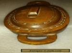 Antique Wooden Hand Carved Bowl with lid and handles  for Sale