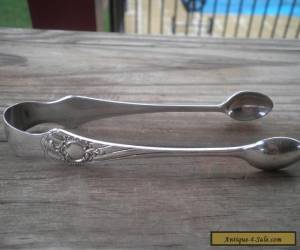 Item Old silver plate sugar tongs EP&S trumpet hallmark James Dixon & Sons for Sale