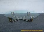 Mid-Century Octagonal Brass & Chrome Glass-Top Coffee Table 5091 for Sale