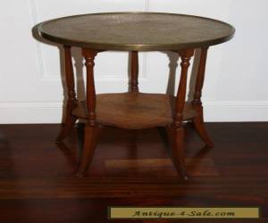 Item Vintage Mid Century/ Hollywood Regency Wood and Brass Side Table for Sale