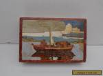 Vintage Wooden Box with Picture Inlay for Sale