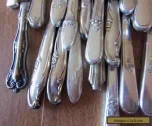 Item 83pc Hollow Knives Mixed Silverplate Flatware Lot Arts Crafts Resale No Monos for Sale