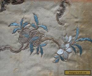 Item Antique 19th Century Chinese Silk Embroidery's With  Bats & Flowers x 2 for Sale