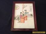 Chinese Famille Rose Porcelain Plaque in Wood Frame for Sale