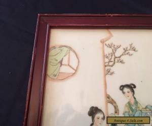 Item Chinese Famille Rose Porcelain Plaque in Wood Frame for Sale