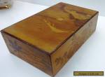 VINTAGE  WOODEN  MARQUETRY BOX FOR JEWELLERY ETC - secret opening drawer for Sale