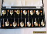 set of 12 silverplated coffee spoons in a box for Sale