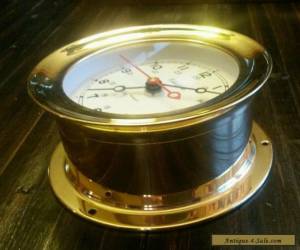 Item Chelsea Brass Clock & Barometer with Wood Stand for Sale