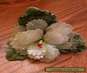 Item Beautiful Vintage Carved Jade Leaf flower for Sale